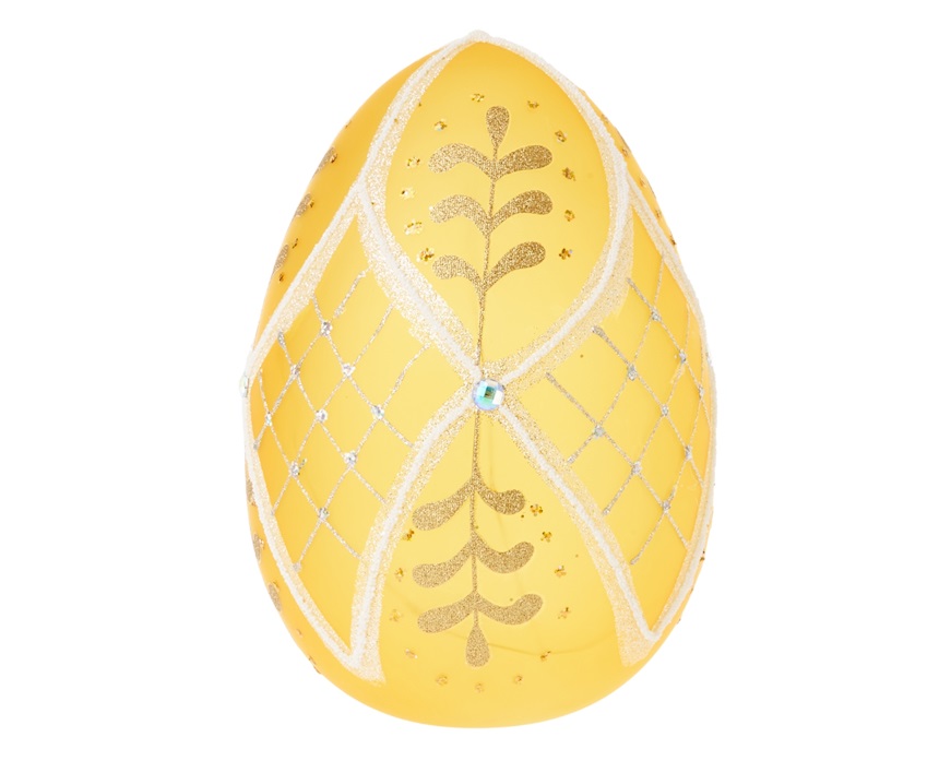 Idea regalo Pasqua Uovo luminoso decorato giallo con luce LED Selezione Zanolli