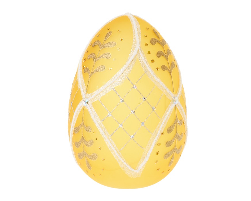 Idea regalo Pasqua Uovo luminoso decorato giallo con luce LED Selezione Zanolli