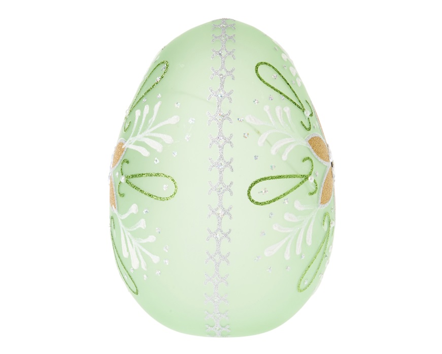 Idea regalo Pasqua Uovo luminoso decorato verde con luce LED Selezione Zanolli