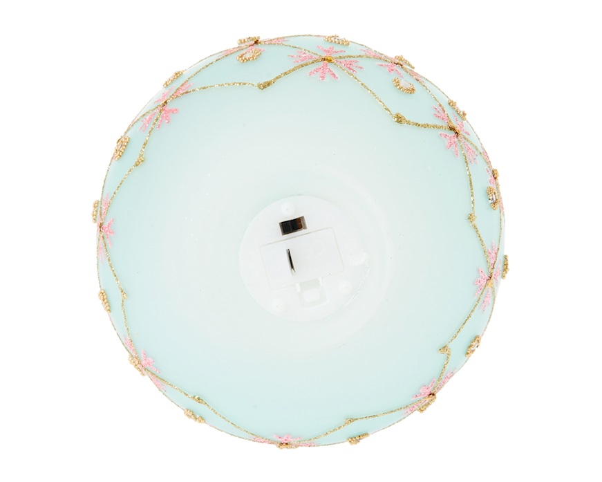 Idea regalo Pasqua Uovo luminoso decorato azzurro con luce LED Selezione Zanolli