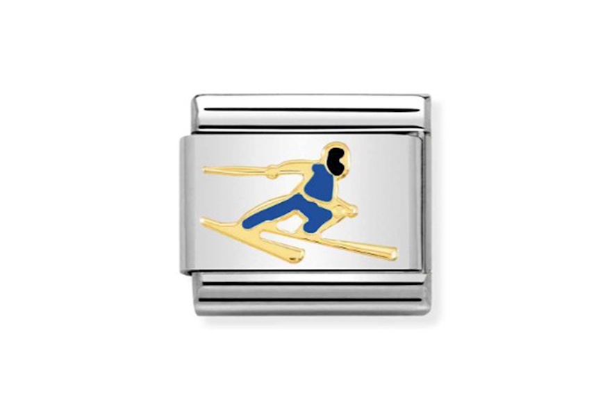 Skier Composable steel gold and enamel Nomination