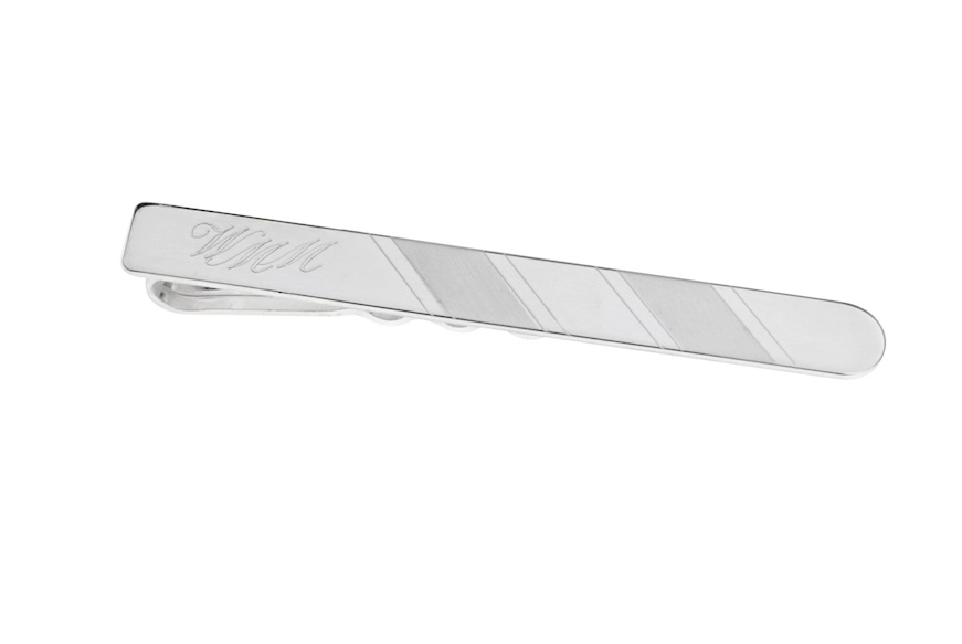 Tie clip silver with double satin band Selezione Zanolli