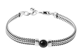 Bracciale uomo Deep argento con onice nera Sovrani