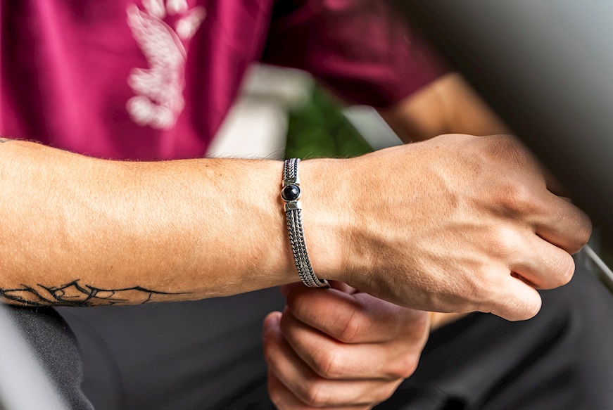Bracelet Deep silver with black onyx Sovrani