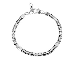 Bracciale uomo Deep argento con tre fascette Sovrani
