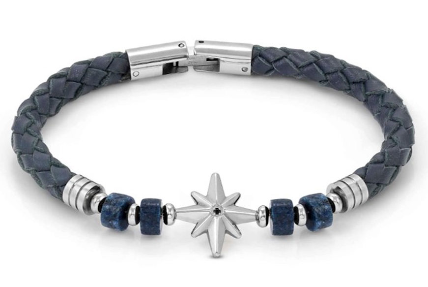 Bracciale Uomo Atlante acciaio con rosa dei venti a sodalite Nomination