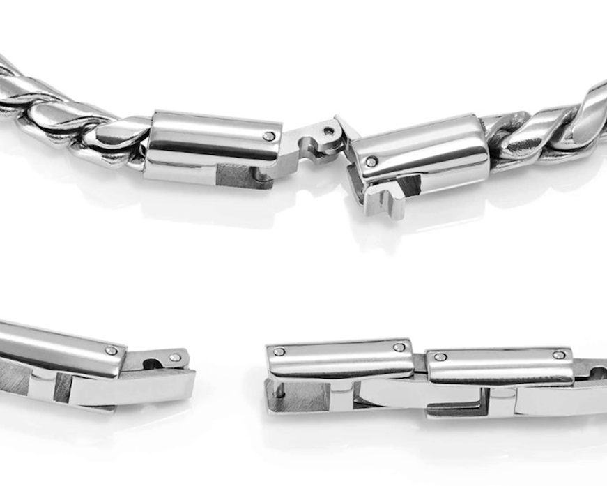 Bracciale uomo Atlante acciaio con rosa dei venti e sodalite Nomination