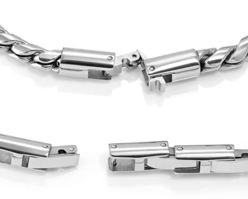 Bracciale uomo Atlante acciaio con rosa dei venti e agata nera Nomination