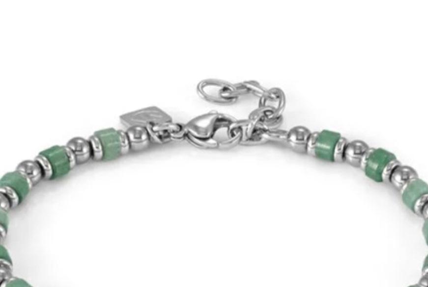 Bracciale Uomo Instinctstyle Sea acciaio avventurina verde Nomination