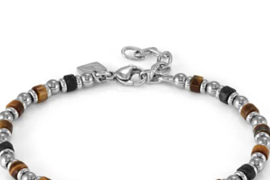 Bracciale Uomo Instinctstyle Sea acciaio malachite e pietra lavica Nomination