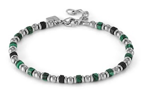 Bracciale Uomo Instinctstyle Sea acciaio malachite e pietra lavica Nomination