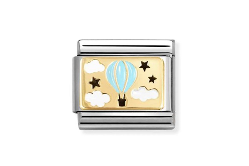 Blue Baloon Composable steel gold and enamel Nomination