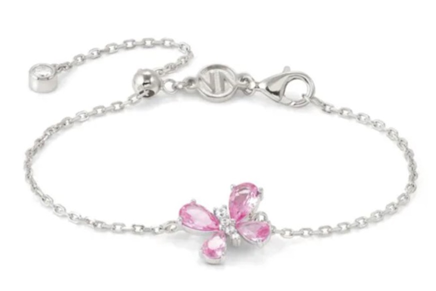 Bracciale Shine Me Up argento Farfalla Rosa Nomination