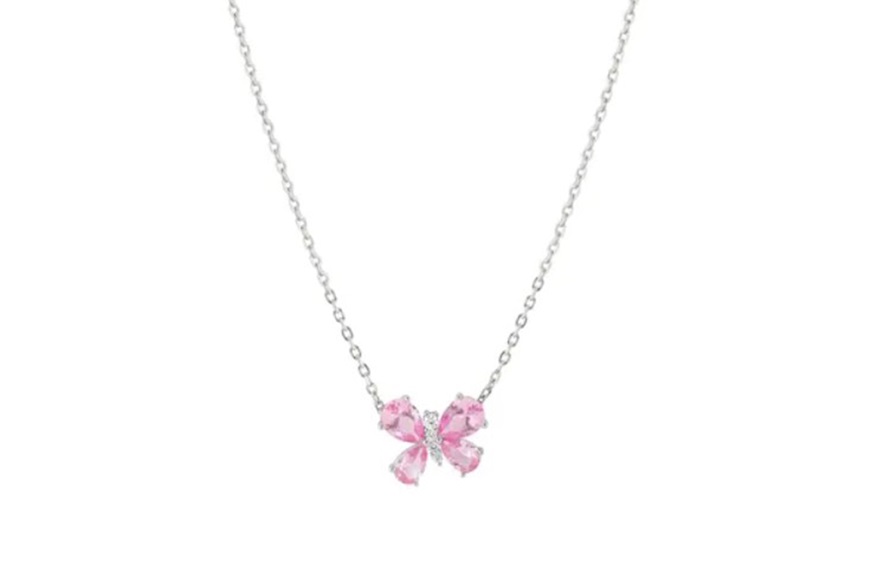 Collana Shine Me Up argento Farfalla Rosa Nomination