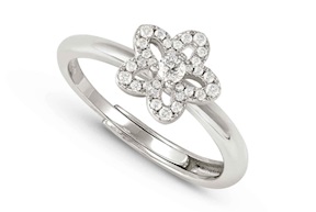 Anello Sweet Madame argento Fiore Bianco Nomination