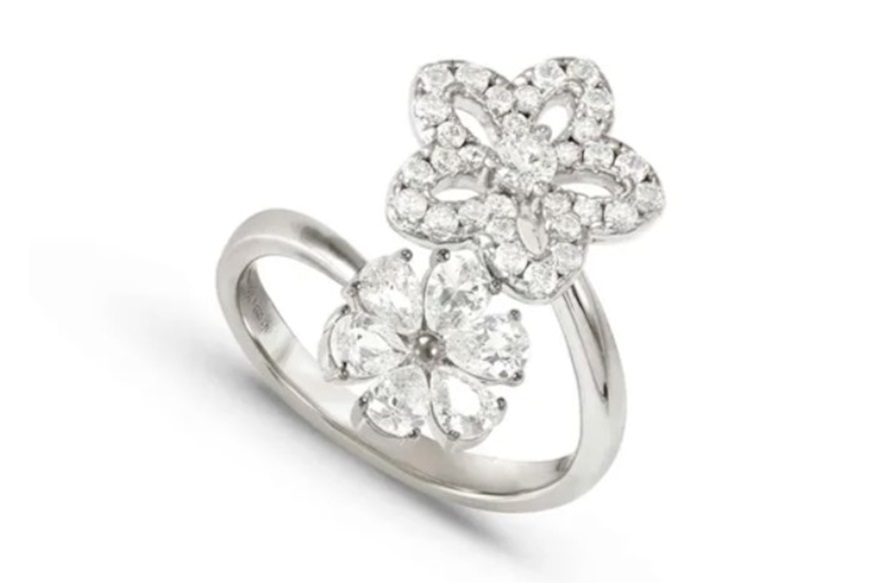 Anello Sweet Madame argento Fiore Bianco Nomination