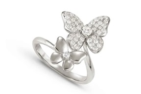 Anello Sweet Madame argento Fiori e Farfalla Bianchi Nomination