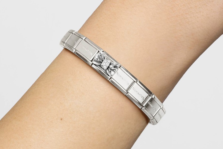 Bow Composable steel silver and zircons Nomination