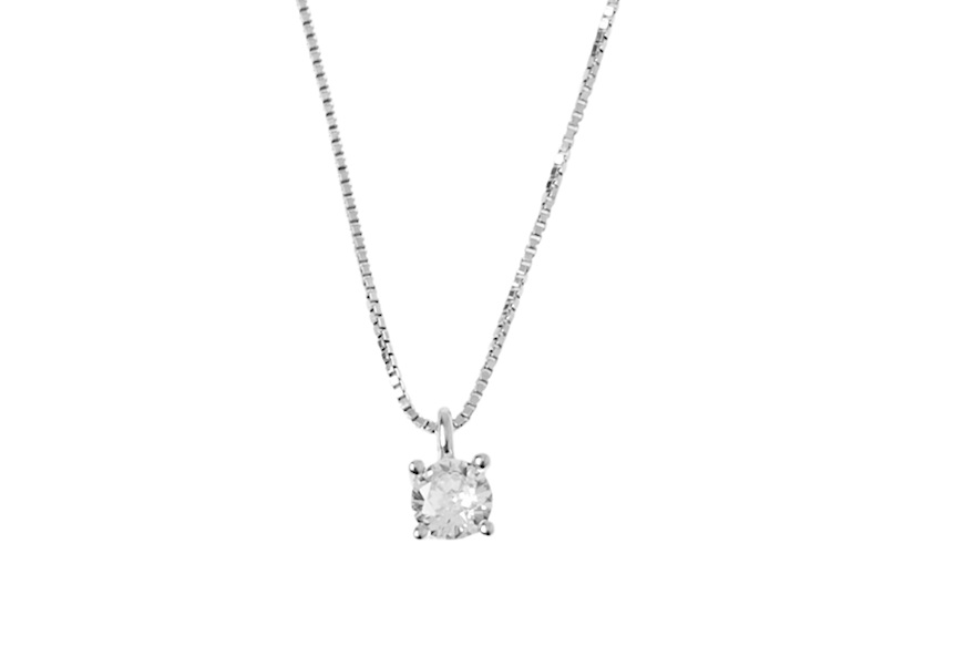 Necklace silver with white zircon Sovrani