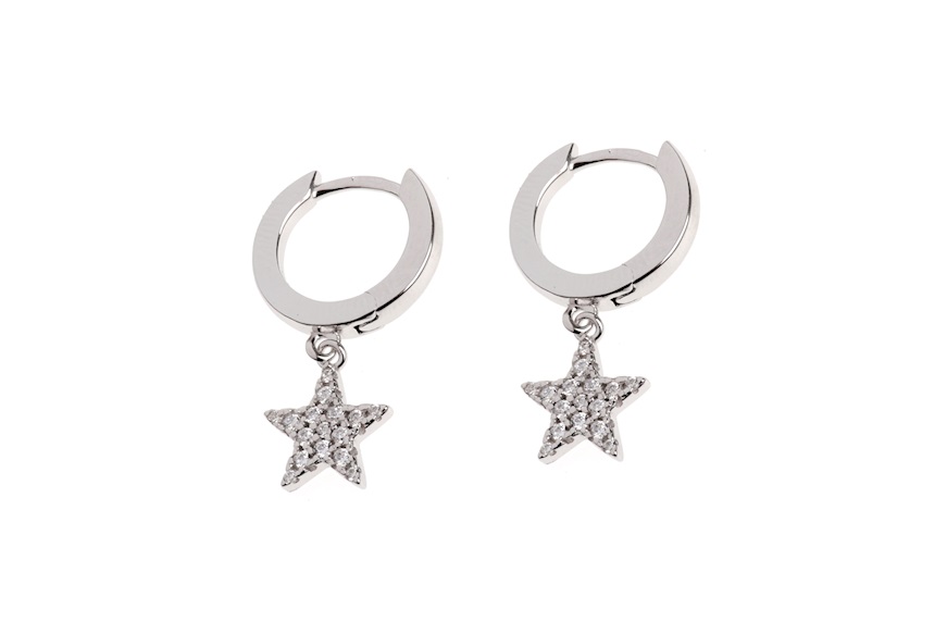Orecchini argento con stella di zirconi Selezione Zanolli