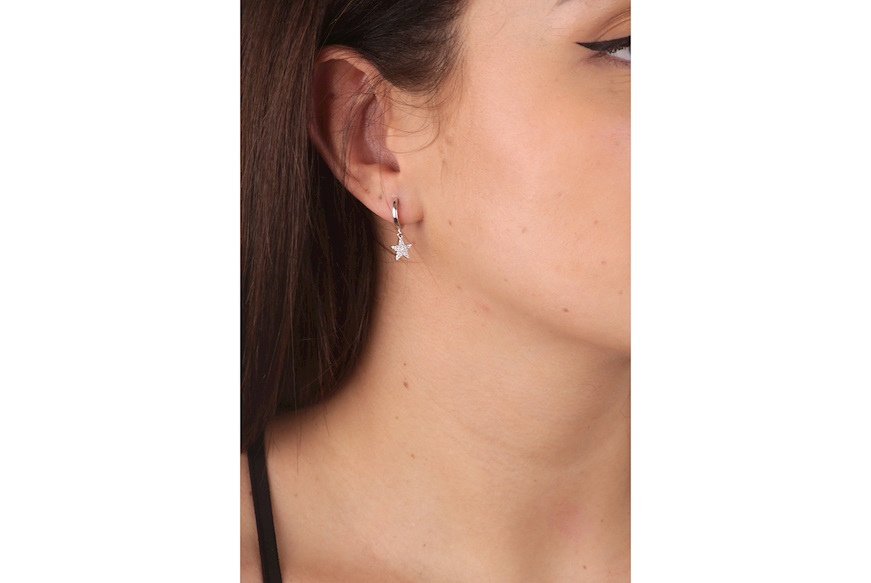 Orecchini argento con stella di zirconi Selezione Zanolli