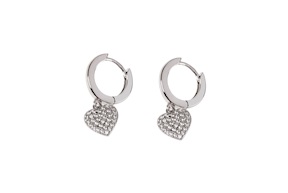 Orecchini argento con cuore di zirconi Selezione Zanolli