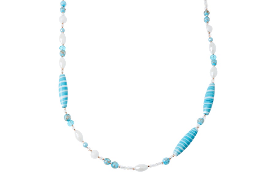 Necklace Ortensia white and blue Antica Murrina