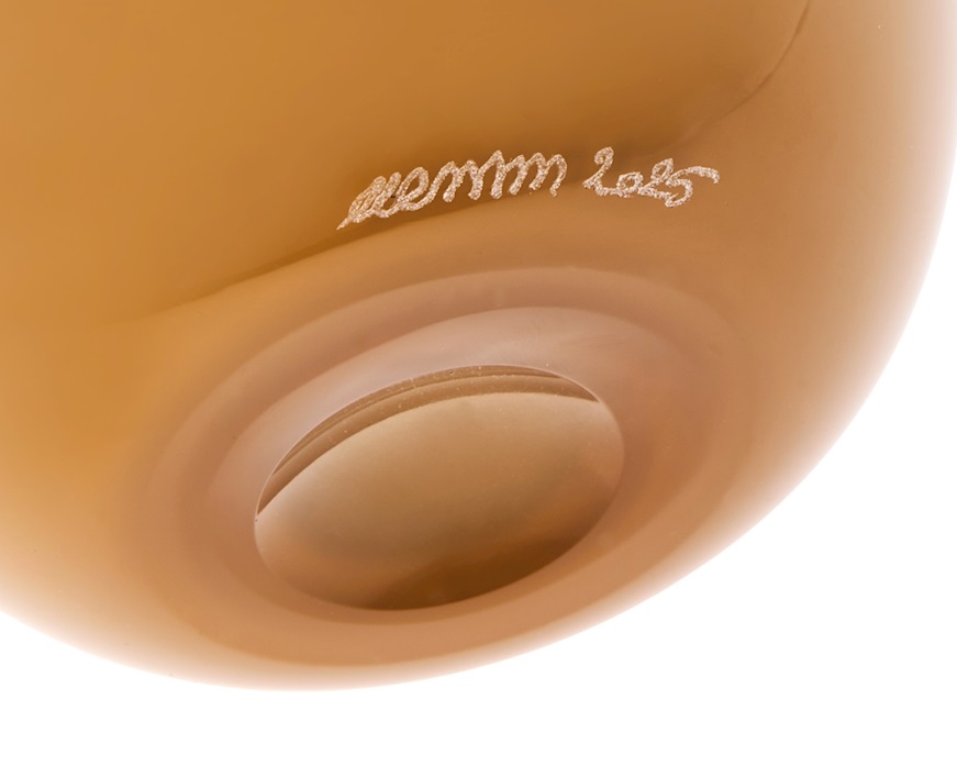 Vaso Fazzoletto vetro di Murano opalino moka Venini