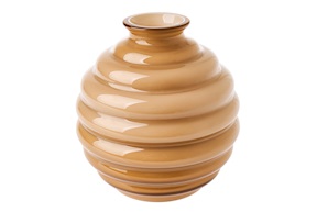 Vaso Decò vetro di Murano moka Venini