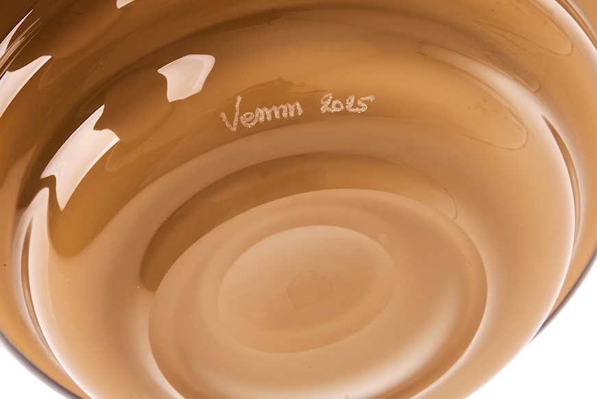 Vaso Decò vetro di Murano moka Venini