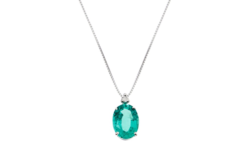 Necklace gold 750‰ with emerald and diamond Selezione Zanolli