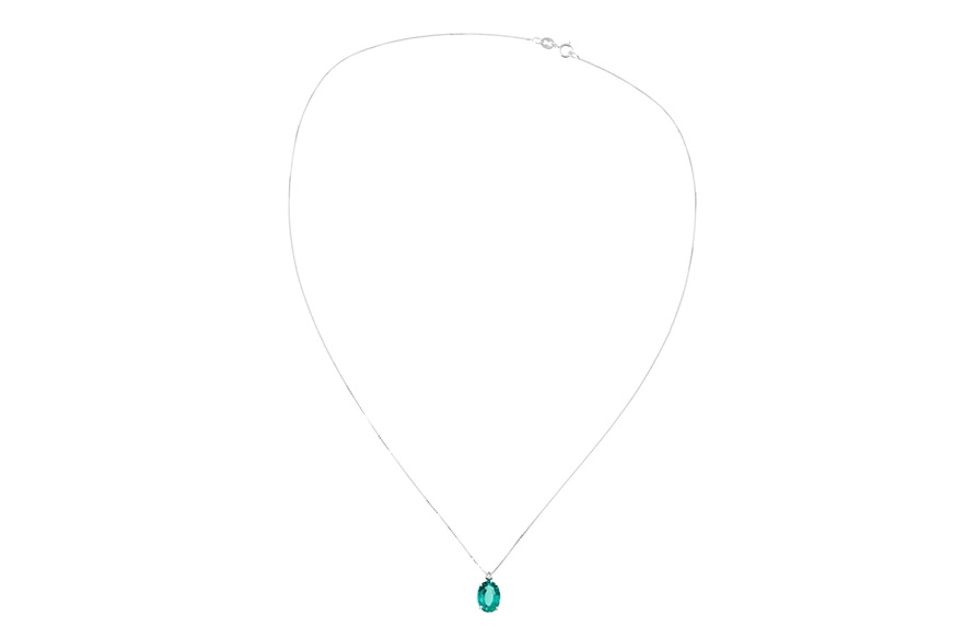 Necklace gold 750‰ with emerald and diamond Selezione Zanolli