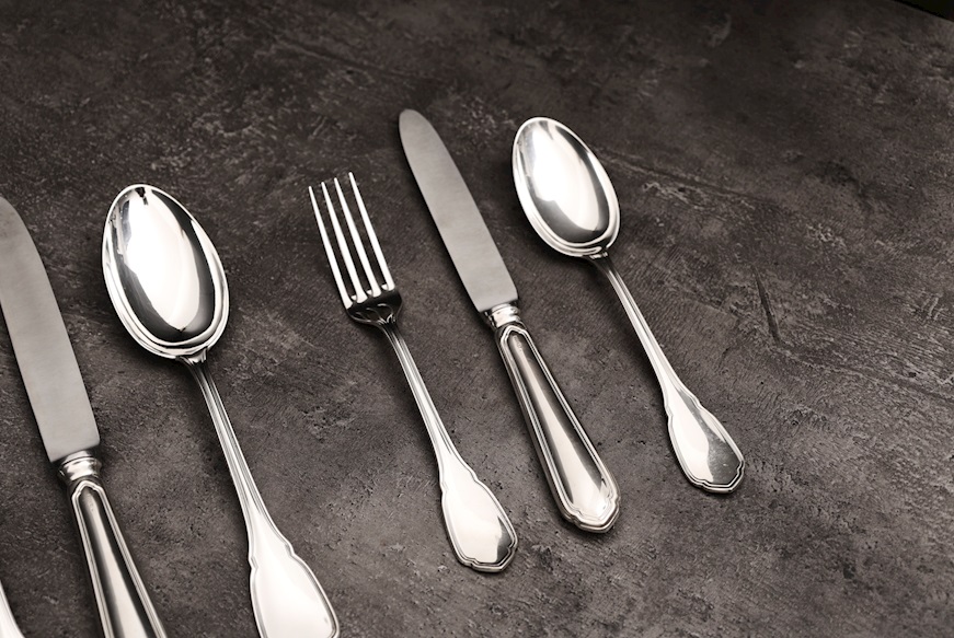 Servizio Posate argento 2785 grammi 72 pezzi in stile Settecento usato ricondizionato Zanolli Vintage