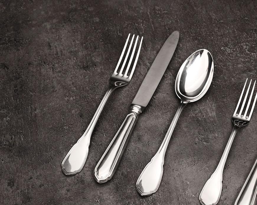 Servizio posate argento 2785 grammi 72 pezzi in stile Settecento usato ricondizionato Zanolli Vintage