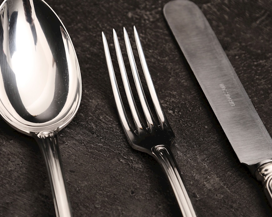 Servizio posate argento 3379 grammi 60 pezzi in stile Barocchino usato ricondizionato Zanolli Vintage