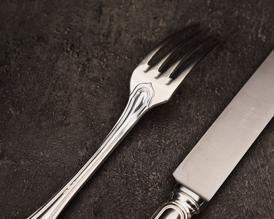 Servizio posate argento 3379 grammi 60 pezzi in stile Barocchino usato ricondizionato Zanolli Vintage