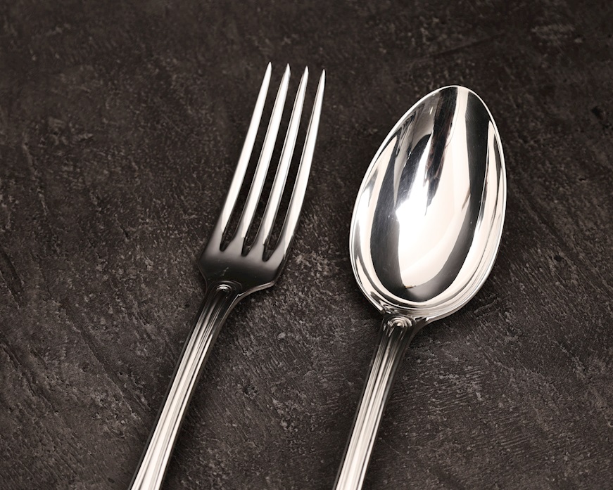 Legumes cutlery set silver 319 grammi 2 pieces in Baroque style Zanolli Vintage