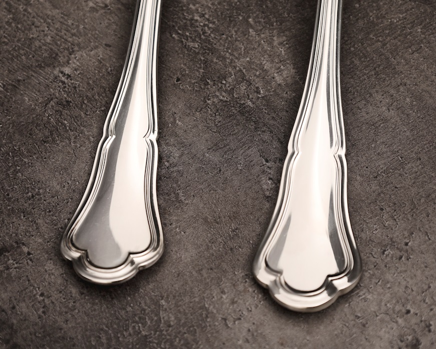 Legumes cutlery set silver 319 grammi 2 pieces in Baroque style Zanolli Vintage