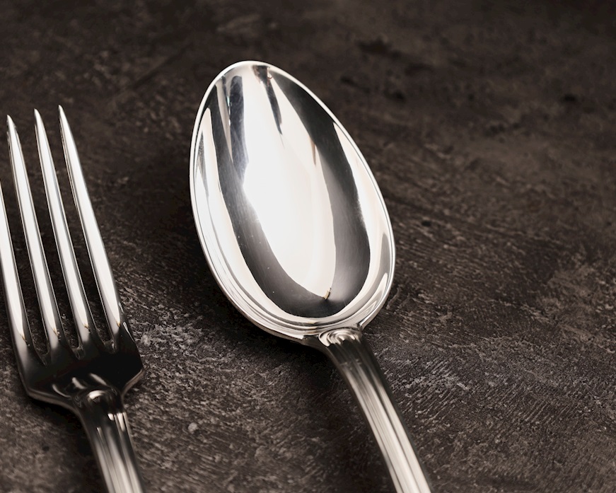 Legumes cutlery set silver 319 grammi 2 pieces in Baroque style Zanolli Vintage