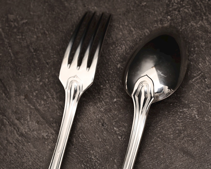 Legumes cutlery set silver 319 grammi 2 pieces in Baroque style Zanolli Vintage