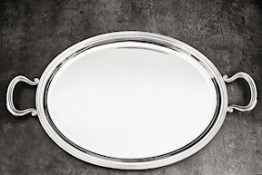 Oval tray silver 1254 grammi in English style Zanolli Vintage