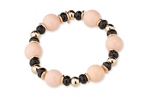Bracciale ottone finitura oro con agata nera e conchiglia Sovrani