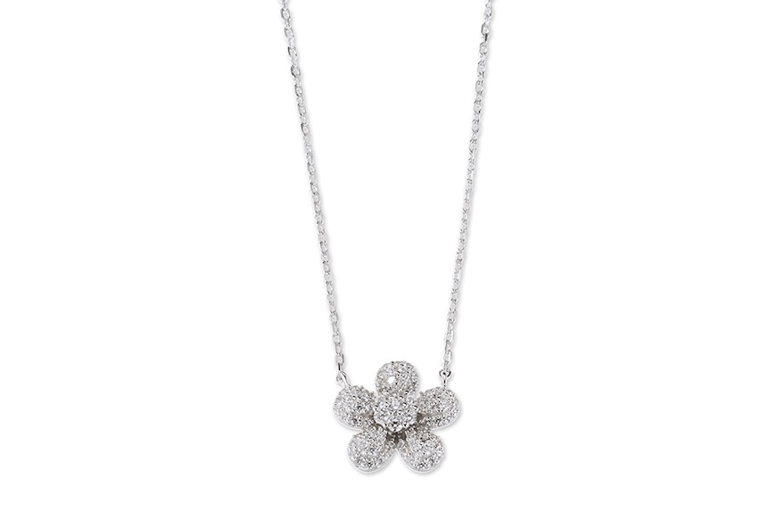 Necklace silver with white zircons Sovrani