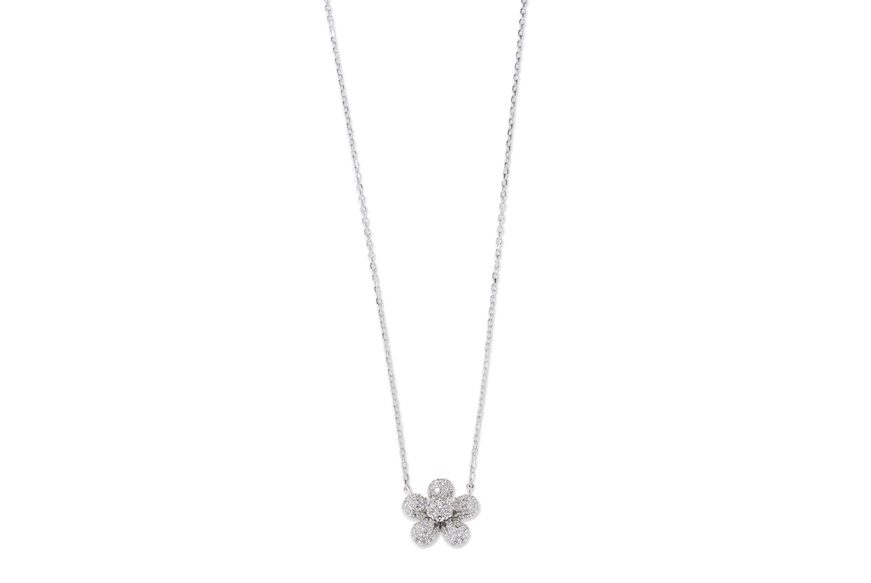 Necklace silver with white zircons Sovrani