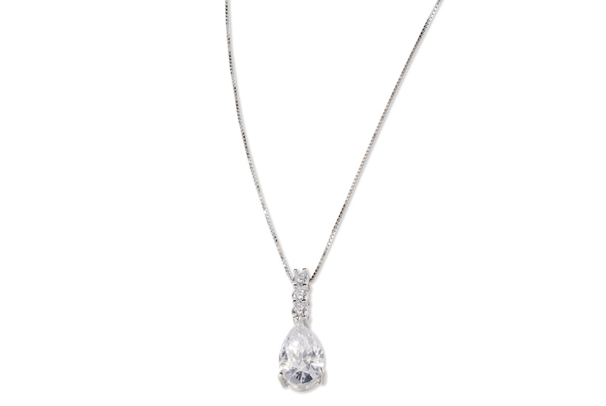 Necklace silver with white zircons Sovrani