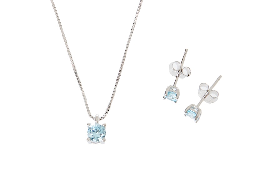 Parure silver with aquamarine zircons Sovrani