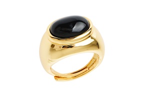Anello ottone dorato con occhio di gatto nero Sovrani