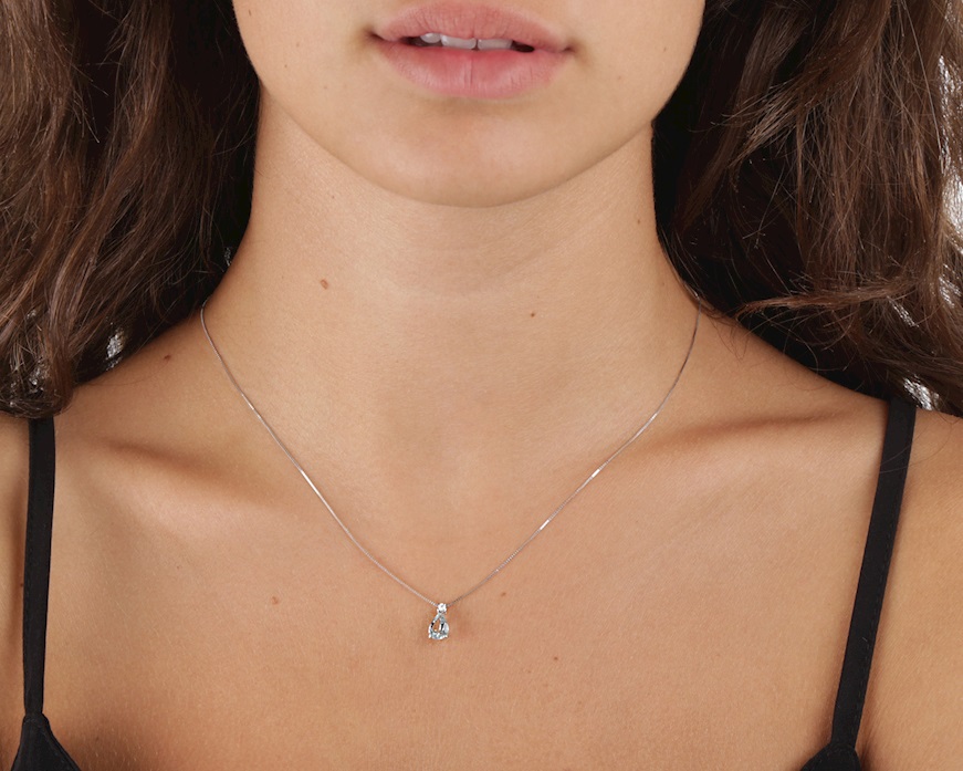 Echtzeit Collana Donna Con Ciondolo A Goccia | Acciaio Inox Con Placcato Oro 14K | Impermeabile E Ipoallergenica