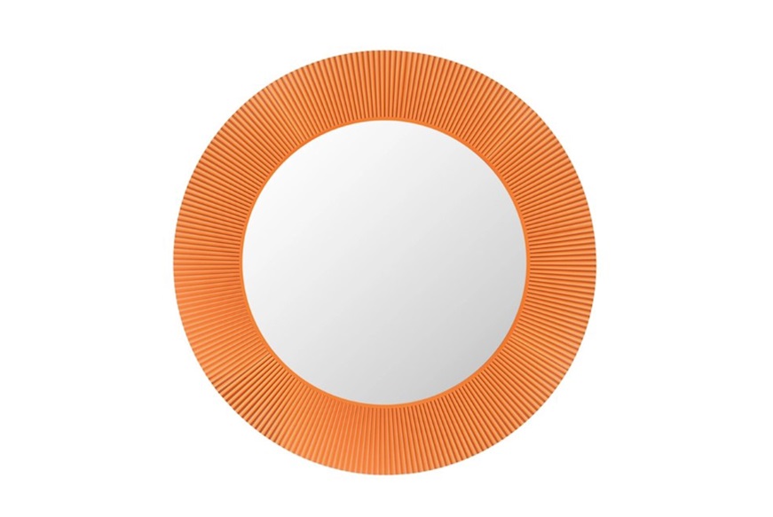 Specchio All Saints colore arancio tangerine con luce integrata Kartell