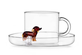 Tea Cup with saucer Dog Bassotto Ichendorf